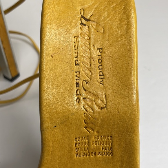 LUCIANO ROSSI Platform Heels Genuine Ostrich Laces Up Ankle Square Size 9 - Picture 5 of 12